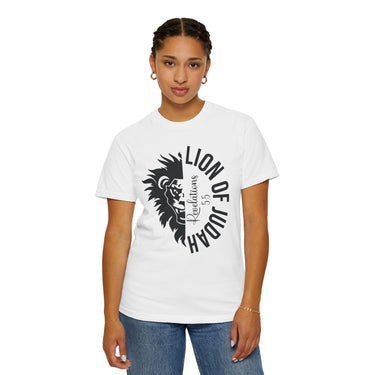 Faith Culture - Lion of Judah - Christian Unisex Garment-Dyed T-shirt White