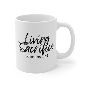Faith Culture - Living Sacrifice - Romans 12:1 Christian Coffee Mug 11oz