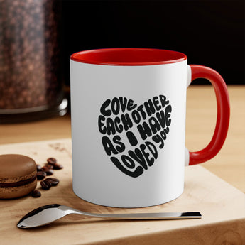 Faith Culture - Love Each Other as I Have Loved You Christian Accent Coffee Mug 11oz Red