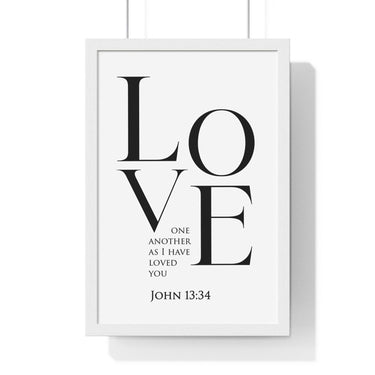 Faith Culture - Love One Another - John 13:34 - Christian Wall Art 12″ x 18″ White