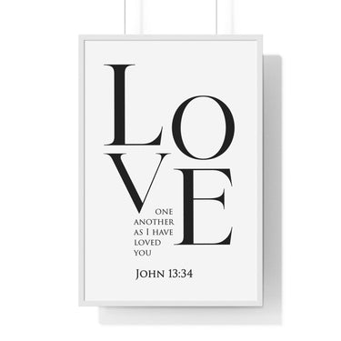 Faith Culture - Love One Another - John 13:34 - Christian Wall Art 24″ x 36″ White