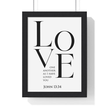 Faith Culture - Love One Another - John 13:34 - Christian Wall Art 8" x 11" Black