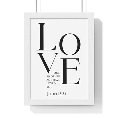 Faith Culture - Love One Another - John 13:34 - Christian Wall Art 8" x 11" White