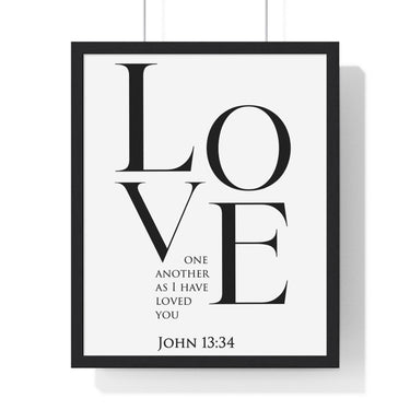 Faith Culture - Love One Another - John 13:34 - Christian Wall Art 16" x 20" Black