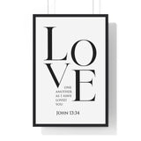 Faith Culture - Love One Another - John 13:34 - Christian Wall Art 20" x 30" Black