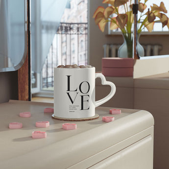 Faith Culture - Love One Another Heart-Shaped Christian Coffee Mug 11oz White
