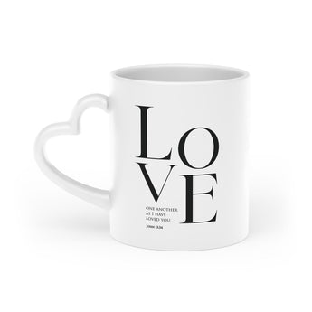 Faith Culture - Love One Another Heart-Shaped Christian Coffee Mug