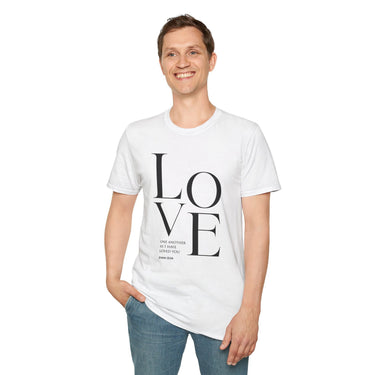 Faith Culture - Love One Another John 13:34 - Christian Unisex Softstyle T-Shirt White