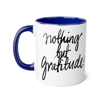Faith Culture - Nothing but Gratitude - Christian Thanksgiving Accent Mug, 11oz Blue 11oz