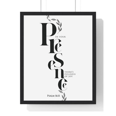 Faith Culture - Path of Joy - Psalm 16:11 - Christian Wall Art 16" x 20" Black