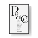 Faith Culture - "Peace I Leave with You" - John 14:27 Christian Vertical Framed Wall Art 20" x 30" Black