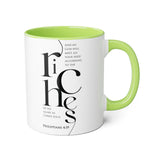 Faith Culture - Philippians 4:19 - Christian Accent Coffee Mug (11oz) Light Green 11oz