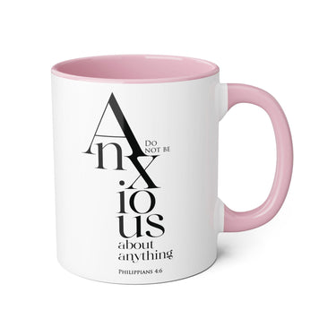 Faith Culture - Philippians 4:6 - Christian Accent Coffee Mug (11oz) Pink 11oz