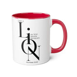 Faith Culture - Proverbs 30:30 - Christian Accent Coffee Mug (11oz) Red 11oz
