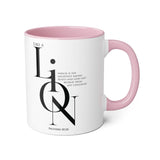 Faith Culture - Proverbs 30:30 - Christian Accent Coffee Mug (11oz) Pink 11oz