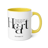 Faith Culture - Proverbs 3:5 - Christian Accent Coffee Mug (11oz) Yellow 11oz