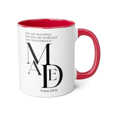 Faith Culture - Psalm 139:14 - Christian Accent Coffee Mug (11oz) Red 11oz