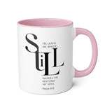 Faith Culture - Psalm 23:2 - Christian Accent Coffee Mug (11oz) Pink 11oz