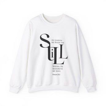 He Leads Me Beside Still Waters Sweatshirt | Psalm 23:2 Christian Apparel