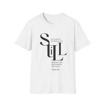 He Leads Me Beside Still Waters T-Shirt | Psalm 23:2 Christian Apparel