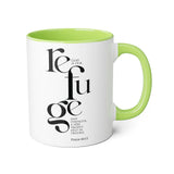 Faith Culture - Psalm 46:1-2 - Christian Accent Coffee Mug (11oz) Light Green 11oz