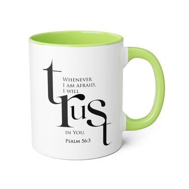 Faith Culture - Psalm 56:3 - Christian Accent Coffee Mug (11oz) Light Green 11oz