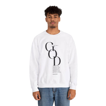 Faith Culture - Psalms 86:15 - Christian Unisex Heavy Blend™ Crewneck Sweatshirt White
