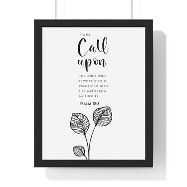 Faith Culture - Rock of Refuge - Psalm 18:3 - Christian Wall Art 11″ x 14″ Black