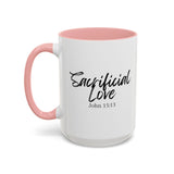 Faith Culture - Sacrificial Love - John 15:13 Christian Coffee Mug 15oz Pink