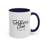 Faith Culture - Selfless Love - 1 John 3:16 Christian Coffee Mug 11oz Navy