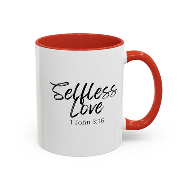 Faith Culture - Selfless Love - 1 John 3:16 Christian Coffee Mug 11oz Red