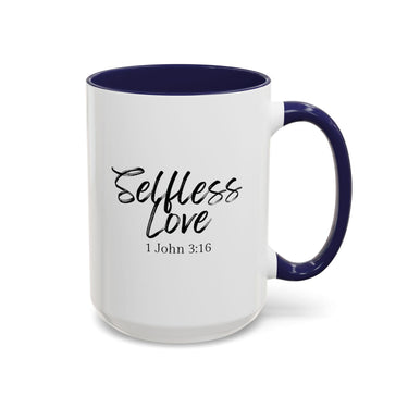 Faith Culture - Selfless Love - 1 John 3:16 Christian Coffee Mug 15oz Navy