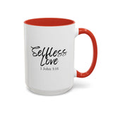 Faith Culture - Selfless Love - 1 John 3:16 Christian Coffee Mug 15oz Red