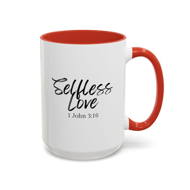 Faith Culture - Selfless Love - 1 John 3:16 Christian Coffee Mug 15oz Red