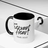 Faith Culture - Servant Heart - Mark 10:45 Christian Coffee Mug 11oz Black