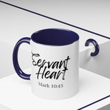 Faith Culture - Servant Heart - Mark 10:45 Christian Coffee Mug 11oz Navy