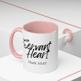 Faith Culture - Servant Heart - Mark 10:45 Christian Coffee Mug 11oz Pink
