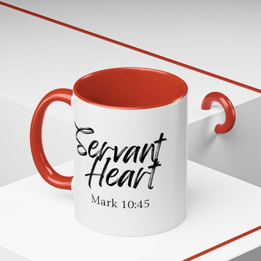 Faith Culture - Servant Heart - Mark 10:45 Christian Coffee Mug 11oz Red