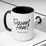 Faith Culture - Servant Heart - Mark 10:45 Christian Coffee Mug 15oz Black