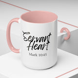 Faith Culture - Servant Heart - Mark 10:45 Christian Coffee Mug 15oz Pink