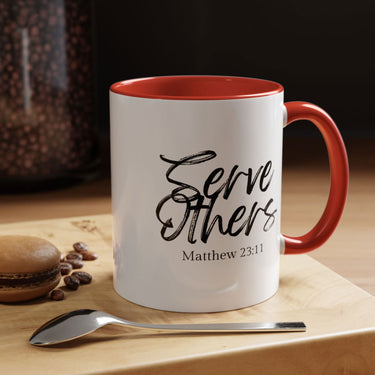 Faith Culture - Serve Others - Matthew 23:11 Christian Coffee Mug 11oz Red