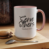 Faith Culture - Serve Others - Matthew 23:11 Christian Coffee Mug 15oz Pink