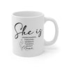 Faith Culture - She is Understanding, Forgiving, Generous, Thankful, Devout Mama - 11oz Christian Coffee Mug 11oz White