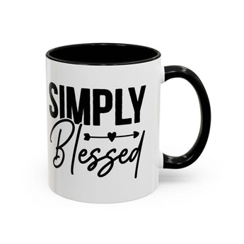 Faith Culture - Simply Blessed Christian Thanksgiving Accent Coffee Mug, 11oz and 15oz 11oz Black