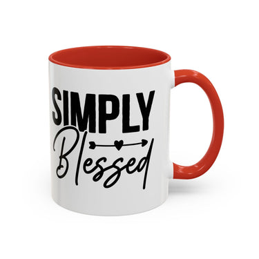 Faith Culture - Simply Blessed Christian Thanksgiving Accent Coffee Mug, 11oz and 15oz 11oz Red