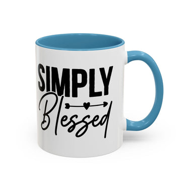 Faith Culture - Simply Blessed Christian Thanksgiving Accent Coffee Mug, 11oz and 15oz 11oz Light Blue