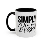 Faith Culture - Simply Blessed Christian Thanksgiving Accent Coffee Mug, 11oz and 15oz