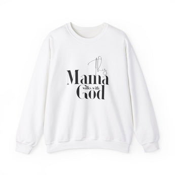 This Mama Walks with God Christian Sweatshirt White