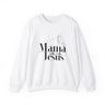 Faith Culture - This Mama Walks with Jesus - Christian Unisex Heavy Blend™ Crewneck Sweatshirt White
