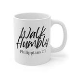 Faith Culture - Walk Humbly - Philippians 2:3 Christian Coffee Mug
